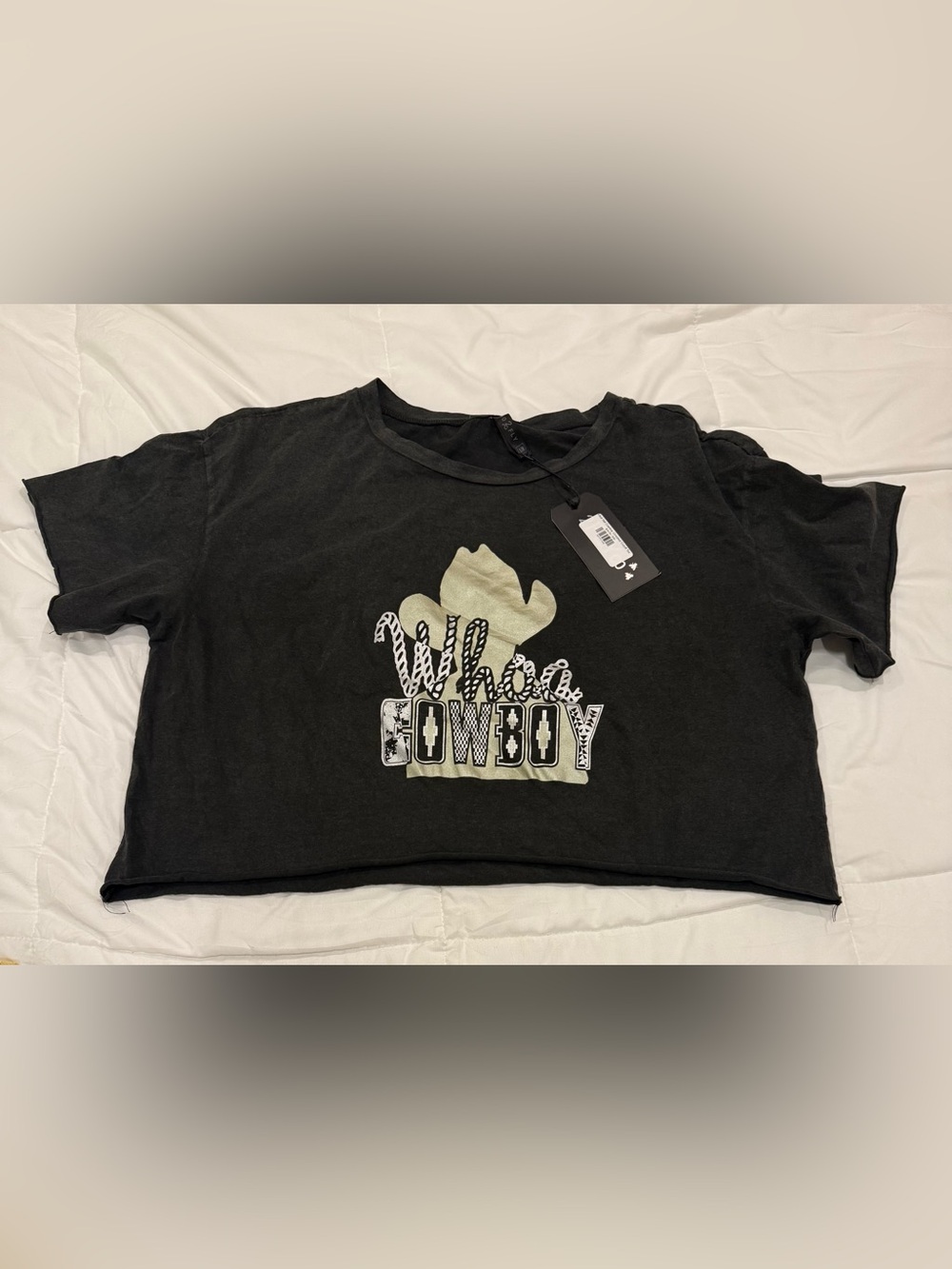 NWT 2 Fly Co "Whoa Cowboy" Cropped Graphic Tee - Size S/M